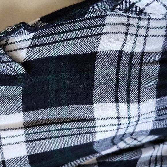 beachlunchlounge plaid button down lightweight flannel with back buttons - Picture 4 of 10